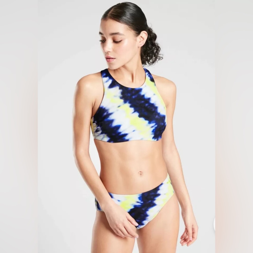 Athleta Tie Dye High Neck Swim Top Size 36 B/C